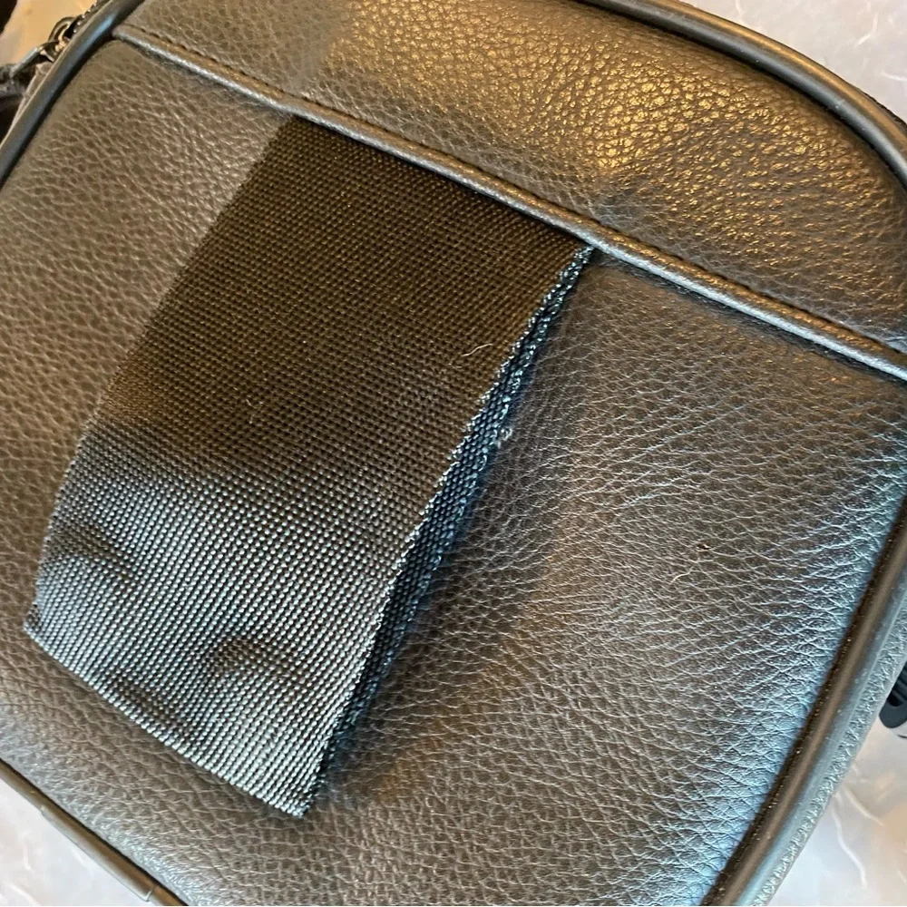 View Black Leather PaddedCamera Bag with Durable Construction and Compact Design